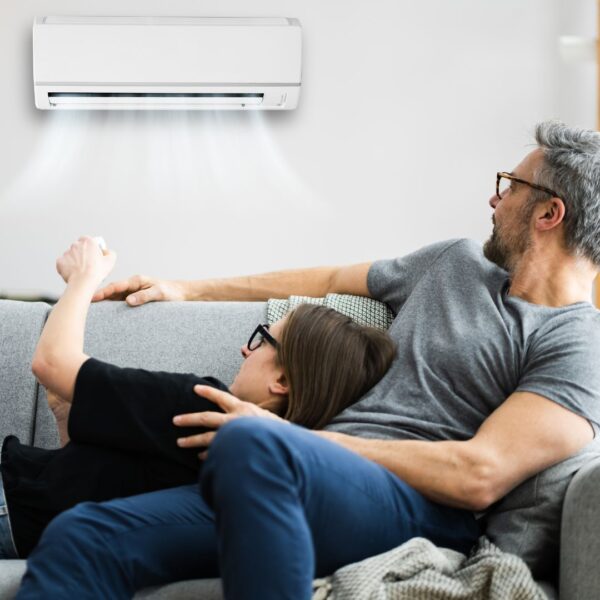 Couple enjoying air conditioning
